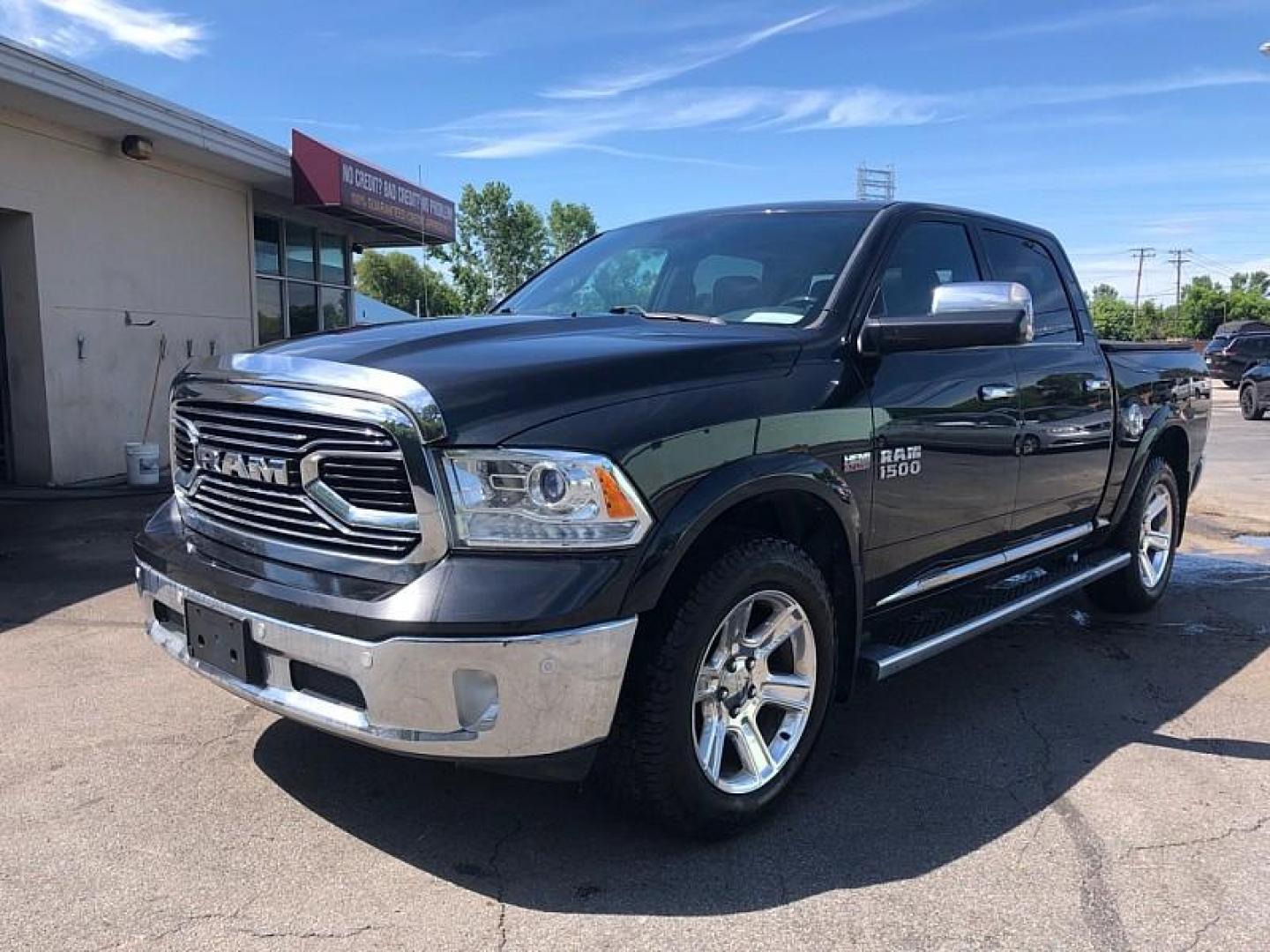 2016 BLACK /BLACK RAM 1500 Longhorn Crew Cab SWB 4WD (1C6RR7PT2GS) with an 5.7L V8 OHV 16V engine, 6A transmission, located at 3304 Woodville Road, Northwood, OH, 43619, (419) 210-8019, 41.612694, -83.480743 - We are #1 Auto Loan Dealer for Good Bad or No Credit we have hundreds of vehicles to choose from, stop on in or just fill out our online application to get approved for auto financing and see your credit score for free by visiting our website today. We have Low Payment Options and Terms Available - Photo#0