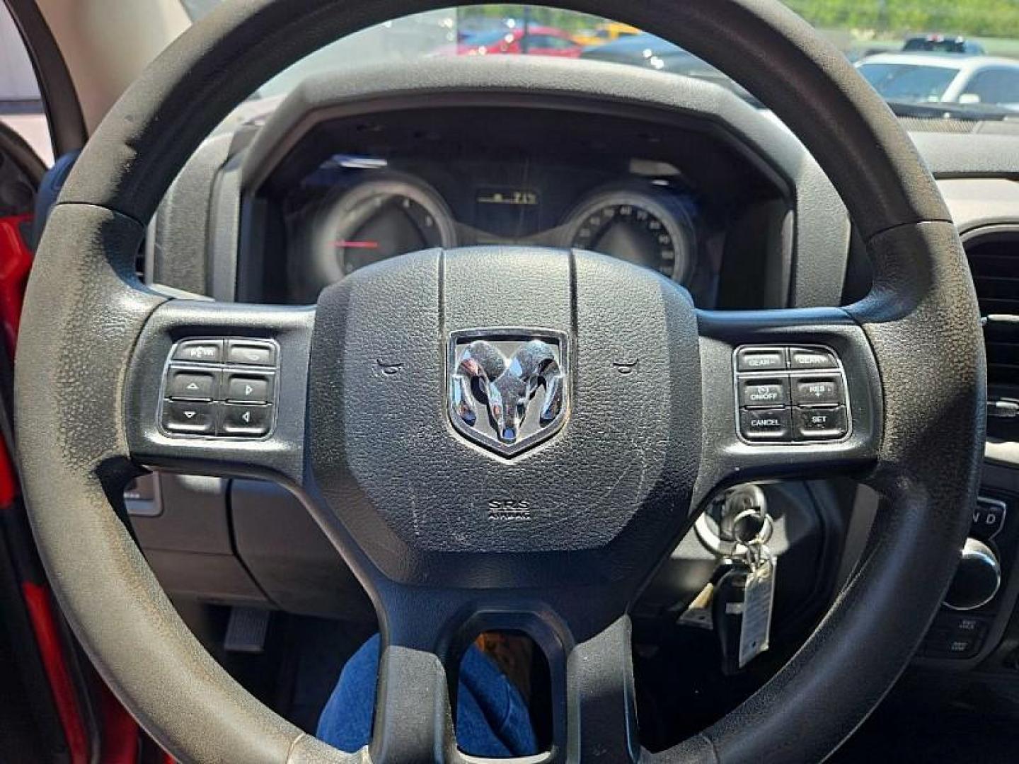 2019 RED /BLACK RAM 1500 Tradesman Crew Cab SWB 4WD (1C6RR7KT1KS) with an 5.7L V8 OHV 16V engine, 8A transmission, located at 3304 Woodville Road, Northwood, OH, 43619, (419) 210-8019, 41.612694, -83.480743 - Photo#19