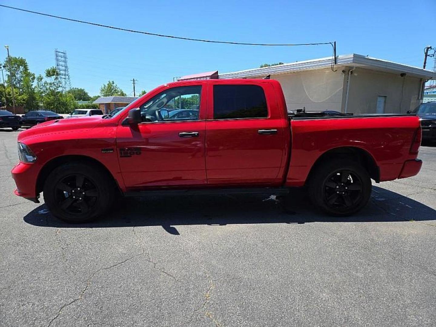 2019 RED /BLACK RAM 1500 Tradesman Crew Cab SWB 4WD (1C6RR7KT1KS) with an 5.7L V8 OHV 16V engine, 8A transmission, located at 3304 Woodville Road, Northwood, OH, 43619, (419) 210-8019, 41.612694, -83.480743 - Photo#2