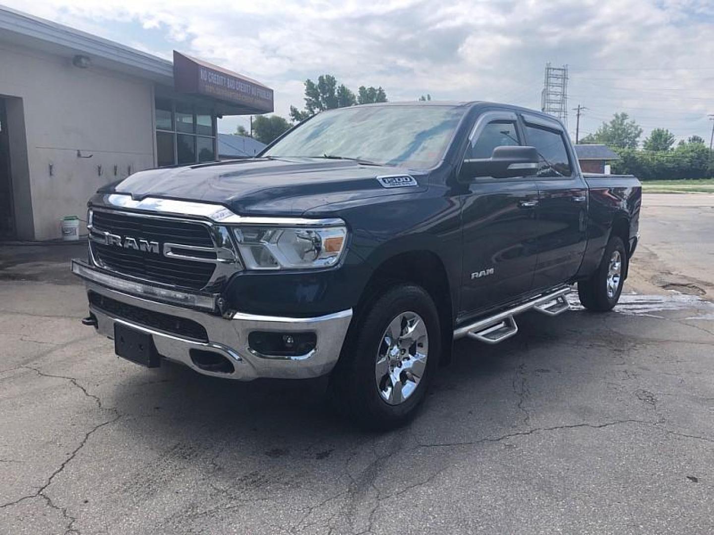 2019 BLUE /GREY RAM 1500 Big Horn Crew Cab LWB 4WD (1C6SRFMT0KN) with an 5.7L V8 OHV 16V engine, 8A transmission, located at 3304 Woodville Road, Northwood, OH, 43619, (419) 210-8019, 41.612694, -83.480743 - Photo#0