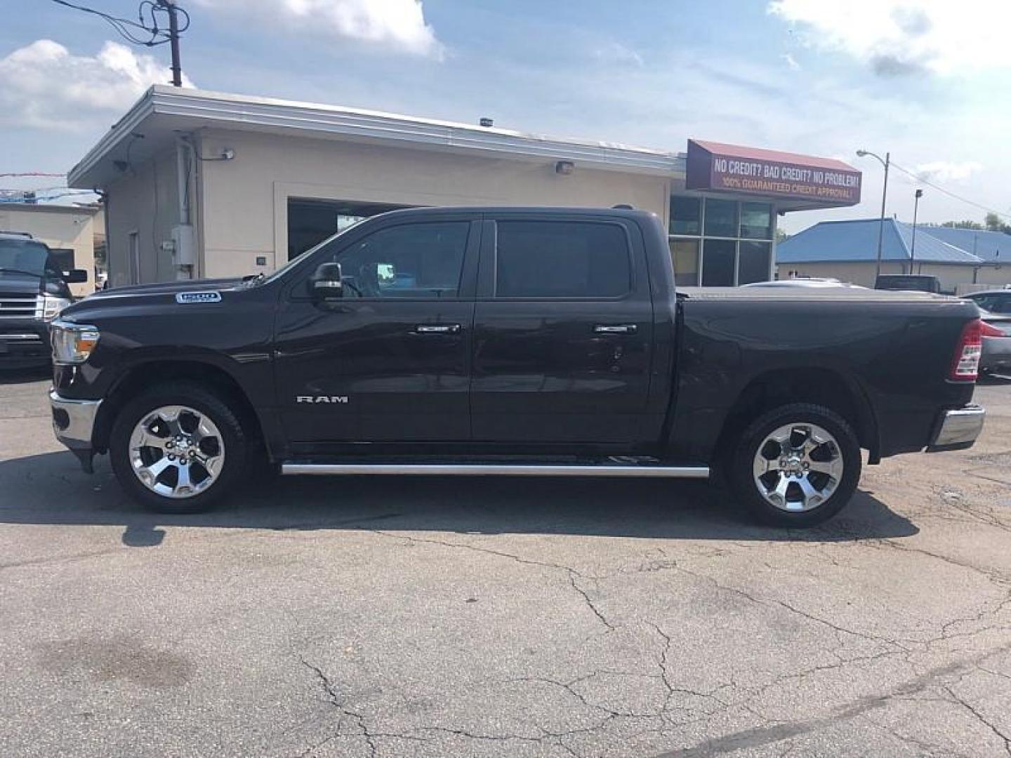 2019 BROWN /GREY RAM 1500 Big Horn Crew Cab SWB 4WD (1C6SRFFT1KN) with an 5.7L V8 OHV 16V engine, 8A transmission, located at 3304 Woodville Road, Northwood, OH, 43619, (419) 210-8019, 41.612694, -83.480743 - We are #1 Auto Loan Dealer for Good Bad or No Credit we have hundreds of vehicles to choose from, stop on in or just fill out our online application to get approved for auto financing and see your credit score for free by visiting our website today. We have Low Payment Options and Terms Available - Photo#1