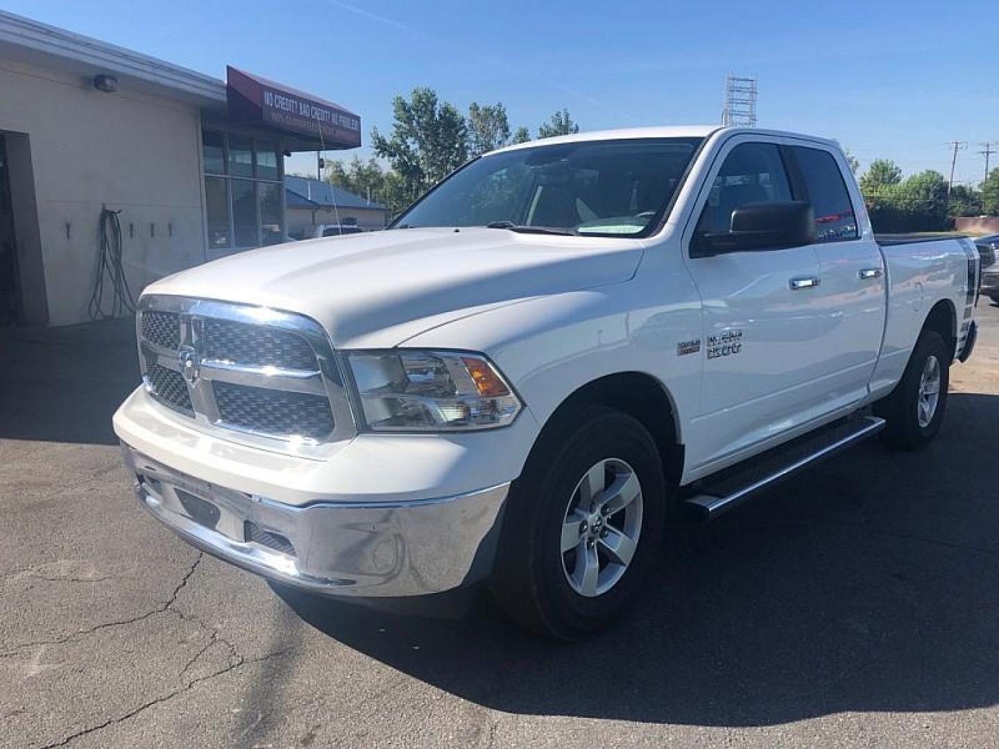 2016 WHITE /GREY RAM 1500 SLT Quad Cab 4WD (1C6RR7GT6GS) with an 5.7L V8 OHV 16V engine, 6A transmission, located at 3304 Woodville Road, Northwood, OH, 43619, (419) 210-8019, 41.612694, -83.480743 - We are #1 Auto Loan Dealer for Good Bad or No Credit we have hundreds of vehicles to choose from, stop on in or just fill out our online application to get approved for auto financing and see your credit score for free by visiting our website today. We have Low Payment Options and Terms Available - Photo#0