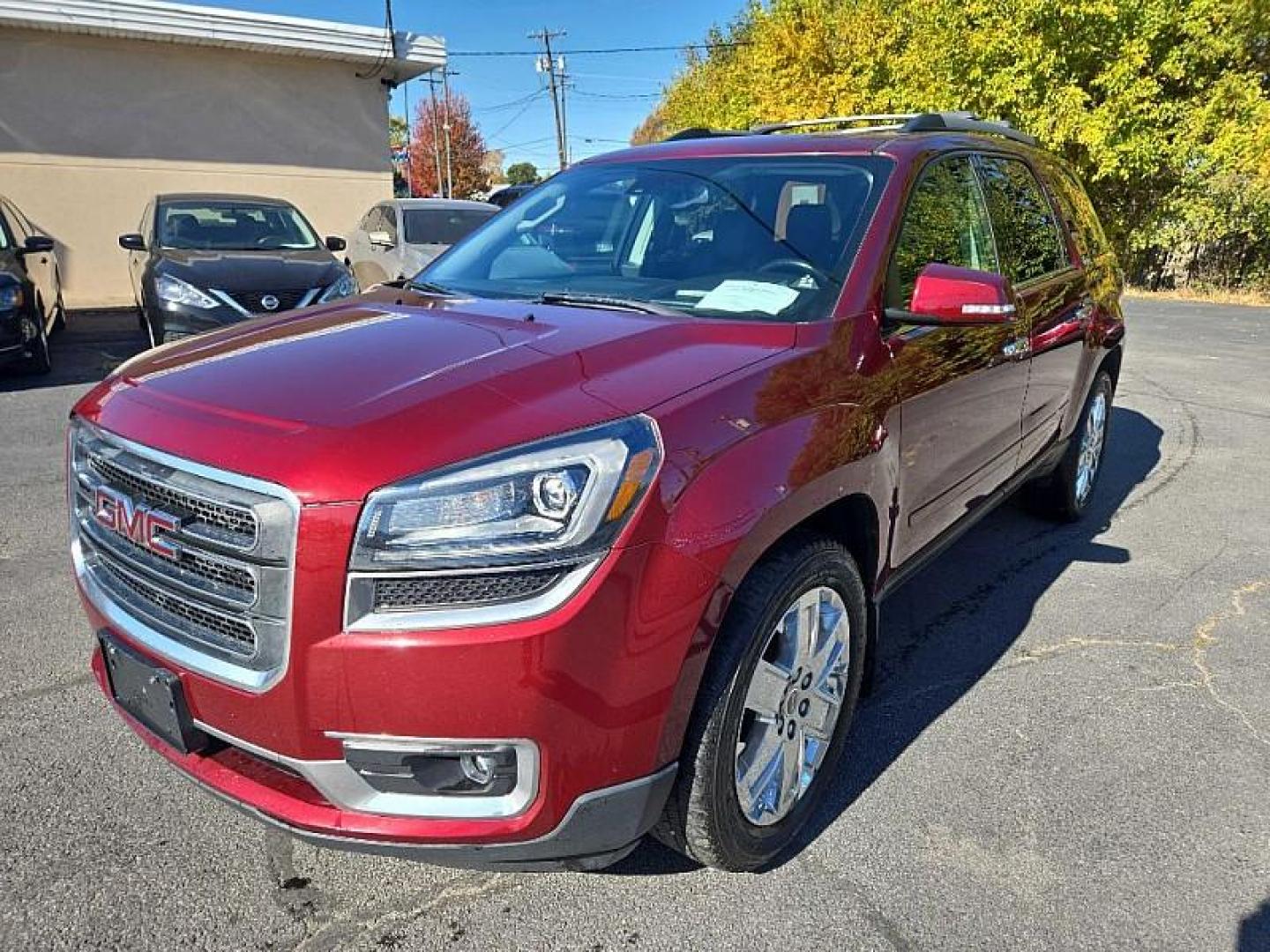 2017 RED /BLACK GMC Acadia SLT-2 AWD (1GKKVSKD2HJ) with an 3.6L V6 DOHC 24V engine, 6A transmission, located at 3304 Woodville Road, Northwood, OH, 43619, (419) 210-8019, 41.612694, -83.480743 - We are #1 Auto Loan Dealer for Good Bad or No Credit we have hundreds of vehicles to choose from, stop on in or just fill out our online application to get approved for auto financing and see your credit score for free by visiting our website today. We have Low Payment Options and Terms Available - Photo#0